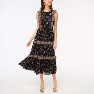 J.Crew Floral Ruffle Maxi Dress